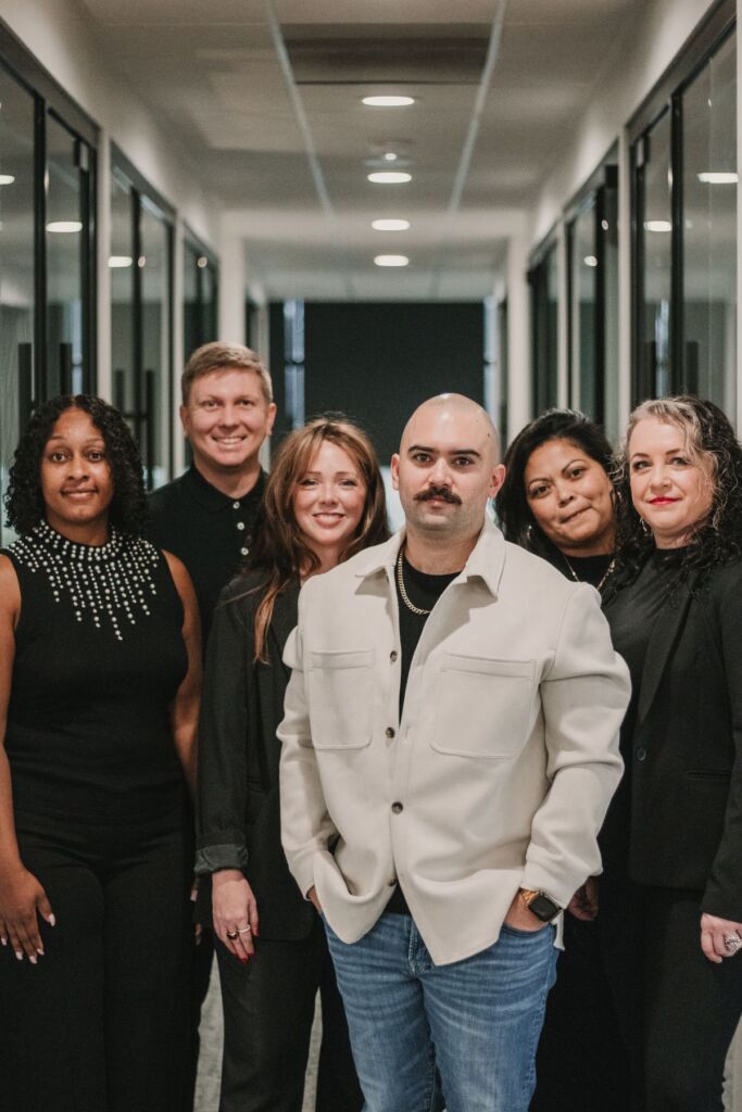 Professional insurance agency team in an office